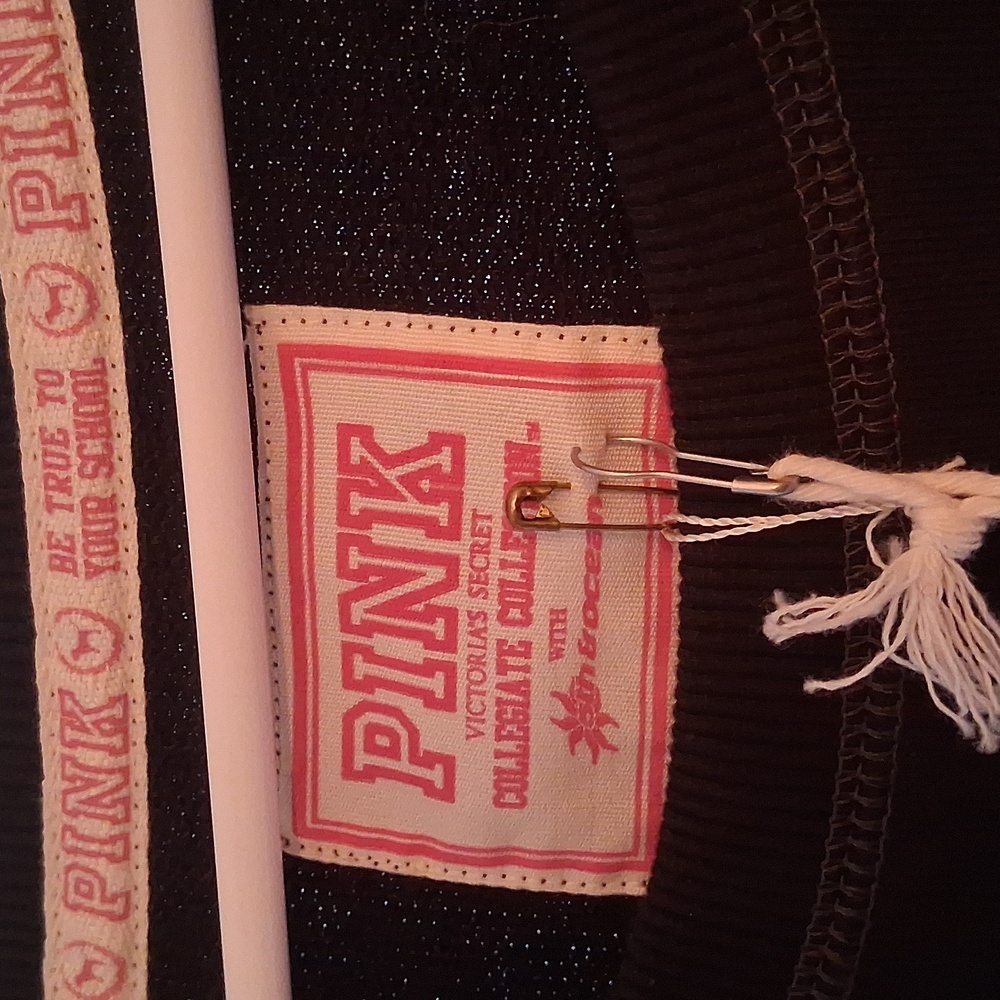 Victoria's Secret Pink Black Bulldog Long Sleeve Top - Picture 4 of 10